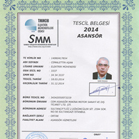 Cem's Lift Asansr Tescil Belgesi 
