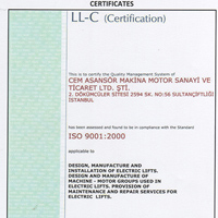 Cem's Lift Asansr ISO 9001:2000 